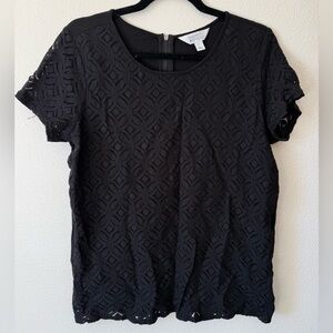 EUC Market & Spruce Hans Crochet Front Mixed Material Top size L